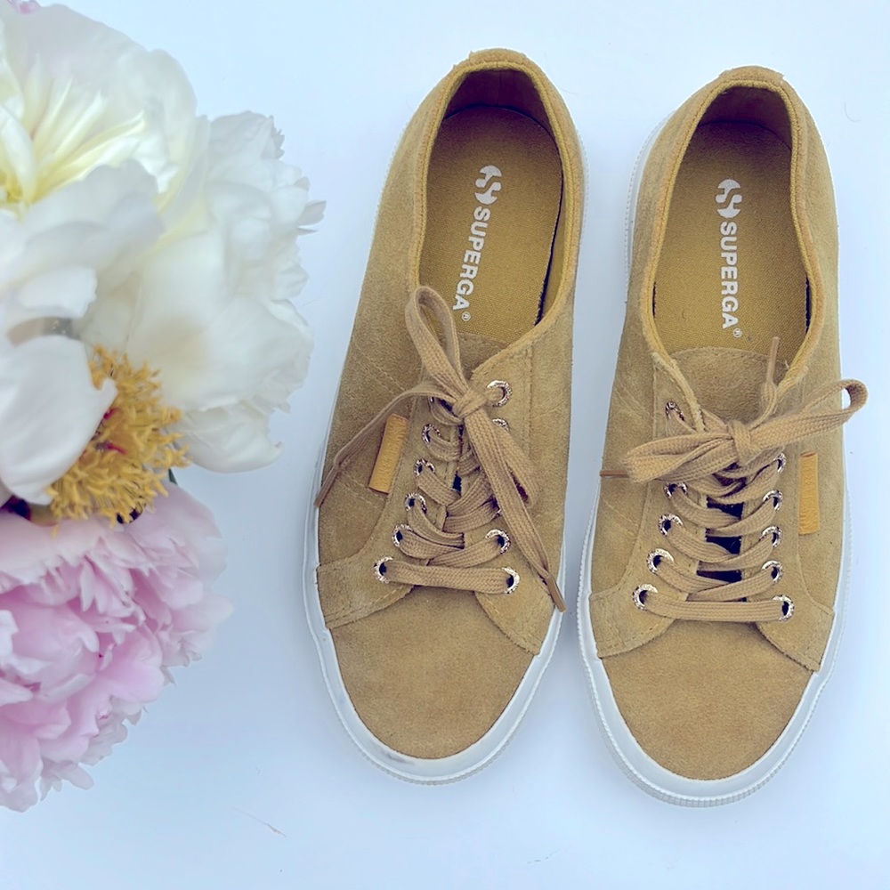 Superga mustard yellow suede, size 39 or 8